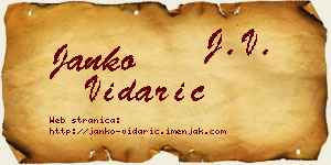 Janko Vidarić vizit kartica